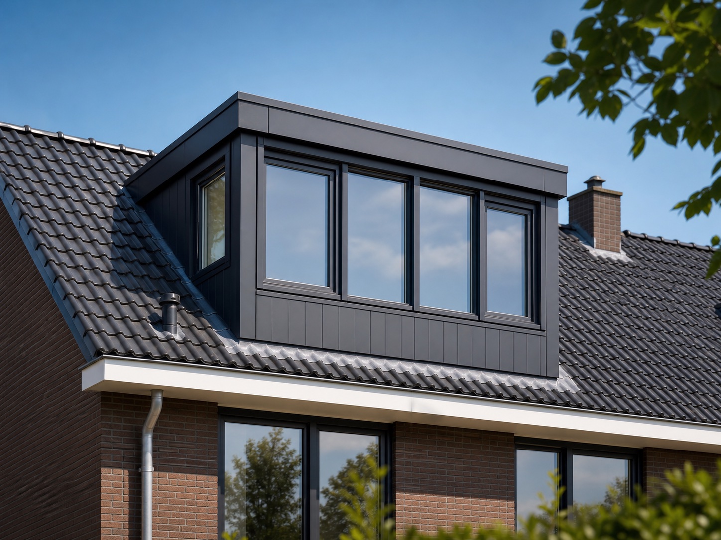Moderne dakkapel op een woning